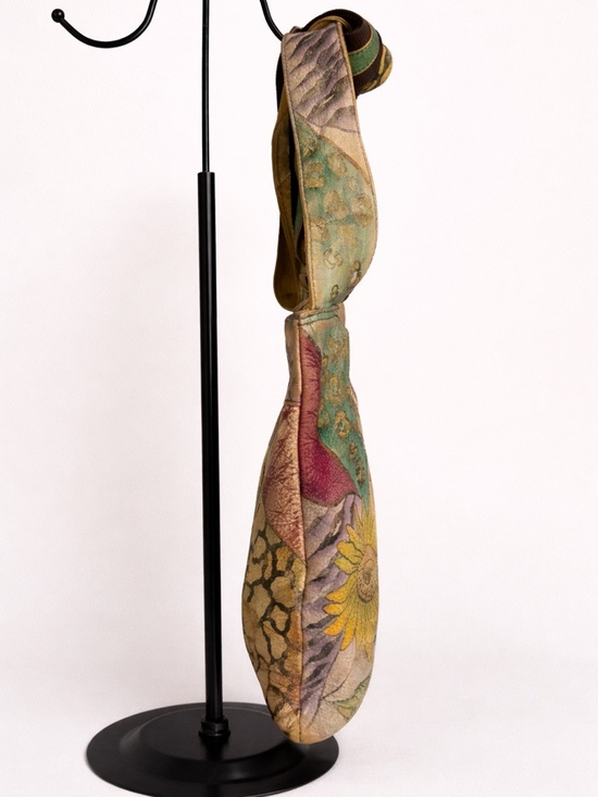 Anuschka Hand Painted Leather Crossbody Sunflower Floral Bag 8.5x10 - Picture 4 of 10